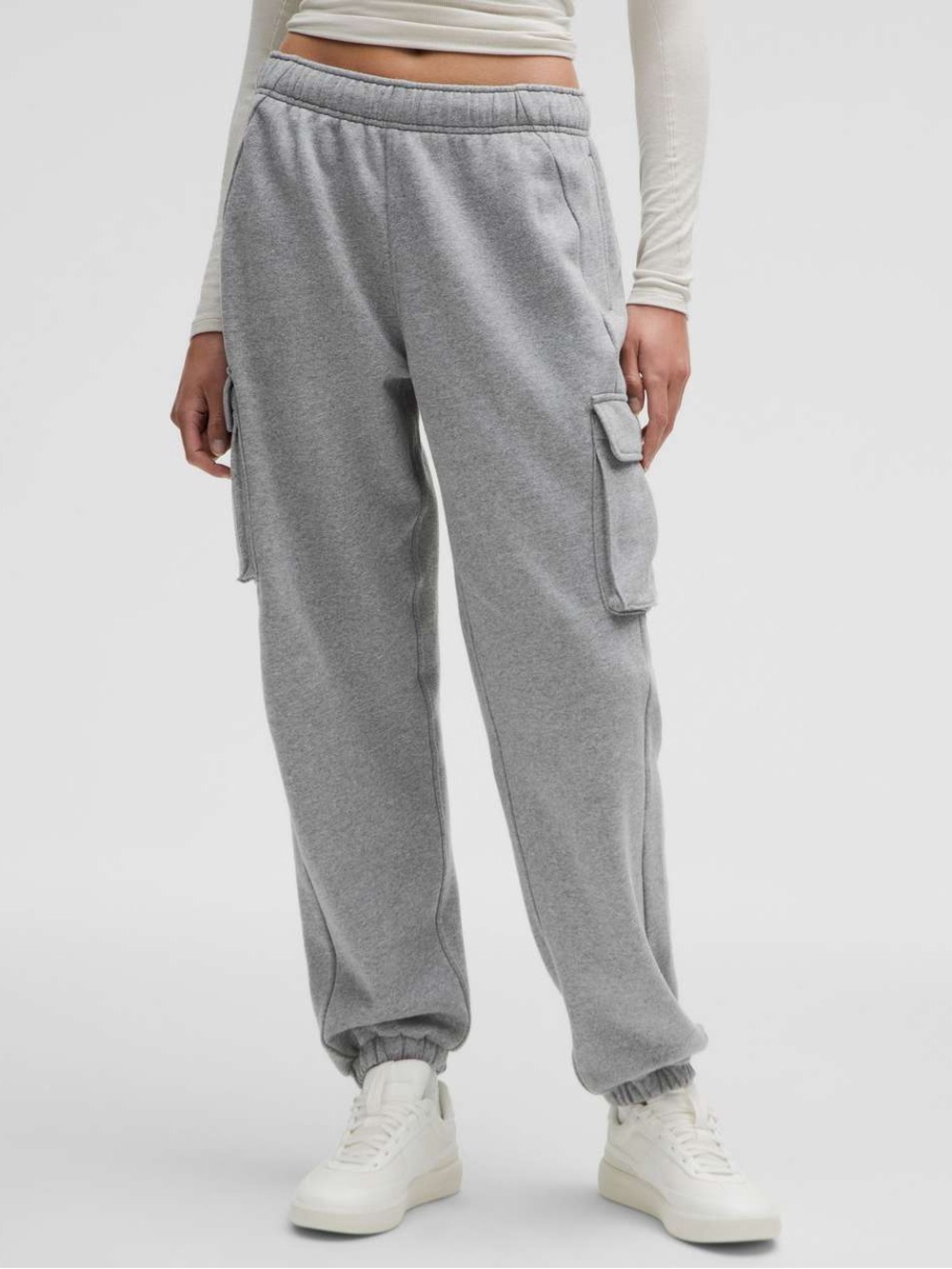Lululemon Scuba Mid Rise Oversized Gray Cargo Jogger Pant Womens Sz. M